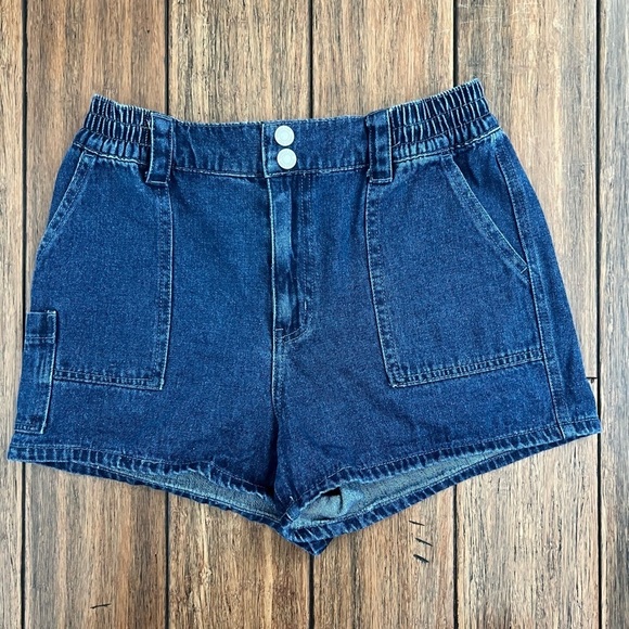 Vanilla Star Pants - Vanilla Star High Waist Denim Shorts Size 7 Vintage Cargo Elastic Stretch Retro